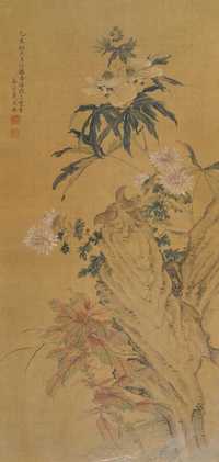 蒋廷锡 1695年作 花鸟 镜心